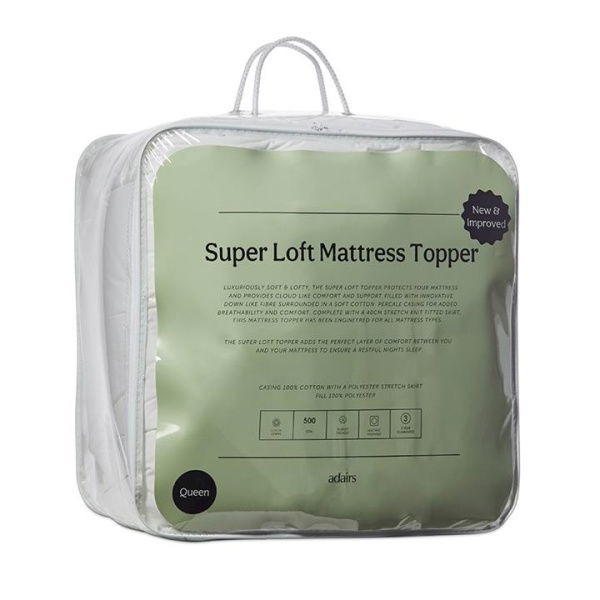 Adairs White Super Loft King Single Mattress Topper