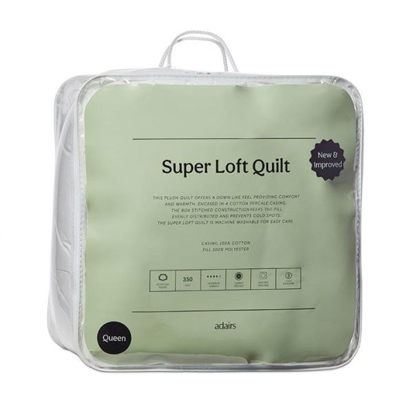 Adairs White Super Loft Super King Quilt