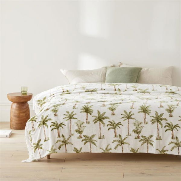 Adairs Green Supersoft Palm Springs Blanket