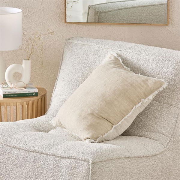 Adairs Suri Natural Linen Cushion (Natural 50x50cm)