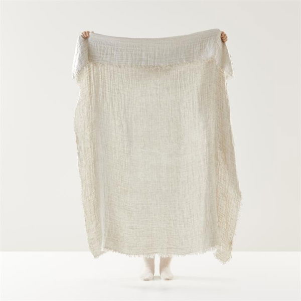 Adairs Natural Throw Suri Linen