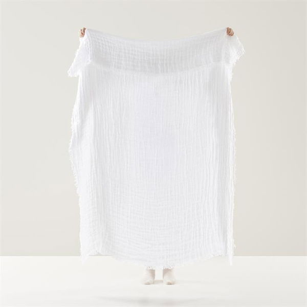 Adairs White Throw Suri Linen