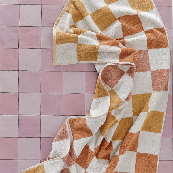 Adairs Orange Taylor Paprika Multi Check Bath Sheet Towel Range