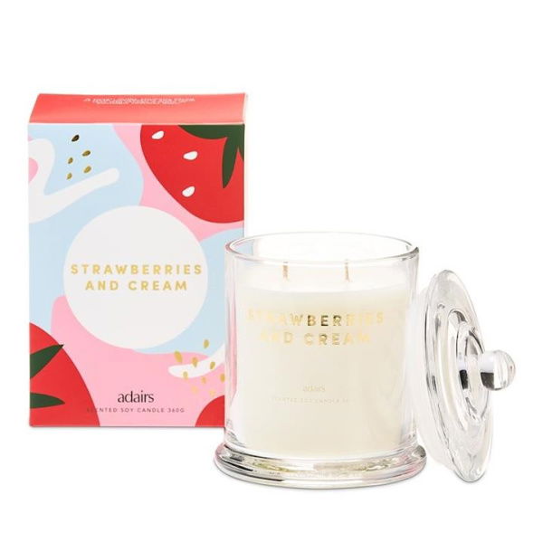 Adairs Pink Candle Taylor Strawberries & Cream Candle 360g