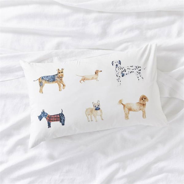 Adairs White Text Pillowcase Std Dogs Each Standard Pillowcase