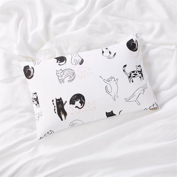 Adairs Text Pillowcase Std P/Case White Ziggy Ea. (White Standard Pillowcase Each)