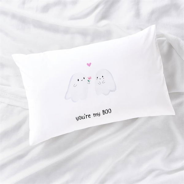 Adairs White Standard Youre My Boo Pillowcase Each