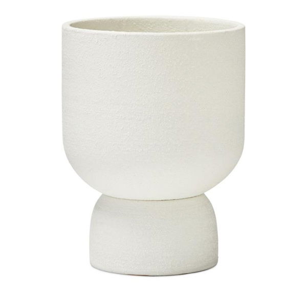 Adairs White Pot Textured White Sand Pot