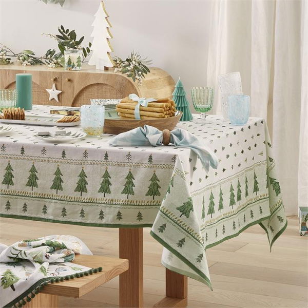 Adairs Green Tablecloth Tis The Season Festive