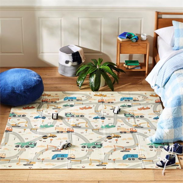 Adairs Truck Town Designer Foldable Play Mat - Natural (Natural Play Mat)