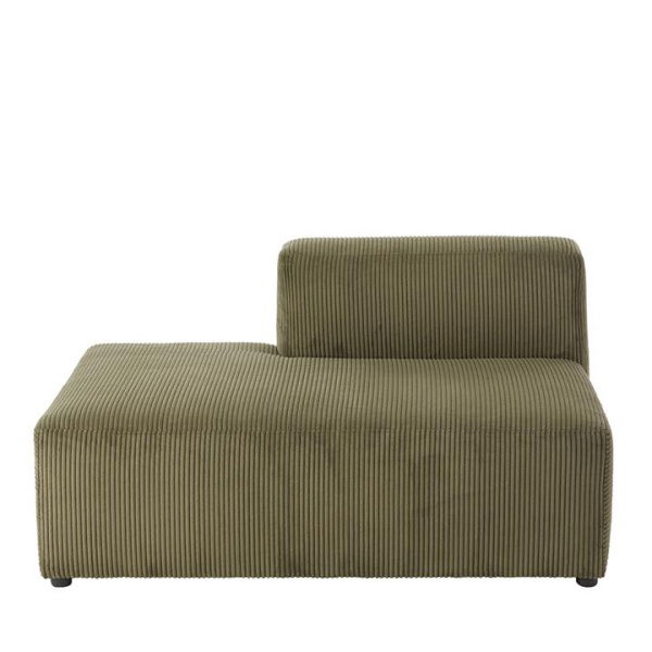 Adairs Tulsa Forest Corduroy Left Open End Modular Lounge Chair - Green (Green Left Open End)