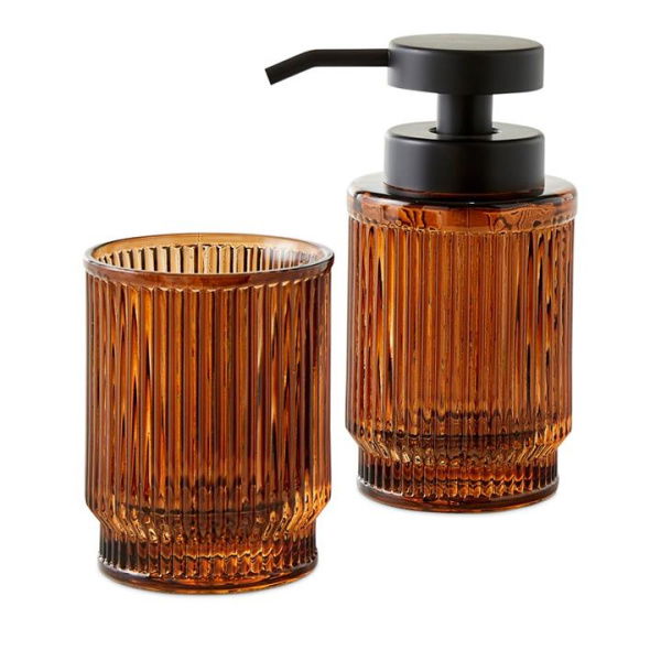 Adairs Amber Orange Tulum Bathroom Accessories Soap Dispenser