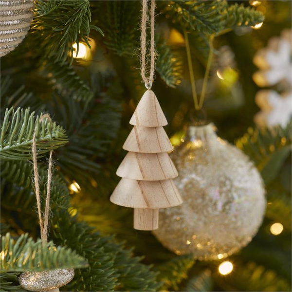 Adairs Natural Decoration Turned Natural Timber Tree Decoration