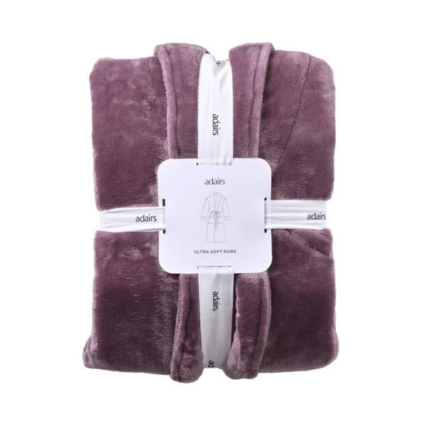 Adairs Ultra Soft Aubergine Bathrobe - Purple (Purple Bathrobe)