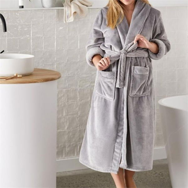 Adairs Moonrock Grey Ultra-Soft Bathrobe Regular