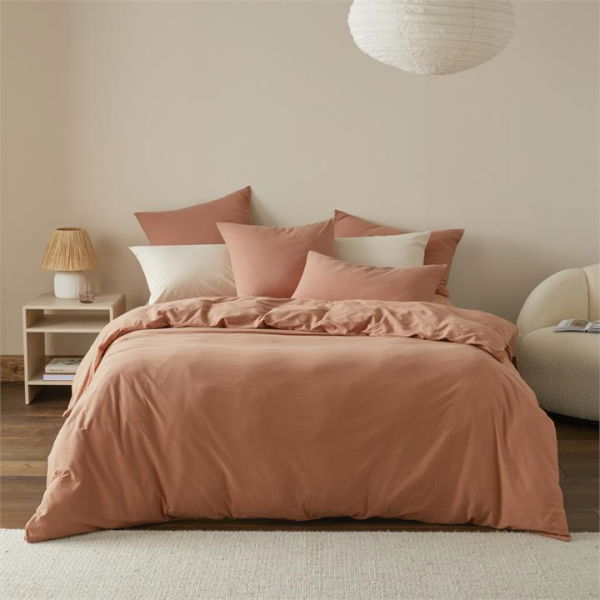 Adairs Ultra Soft Jersey Clay Pillowcases - Brown (Brown European Pillowcase Each)