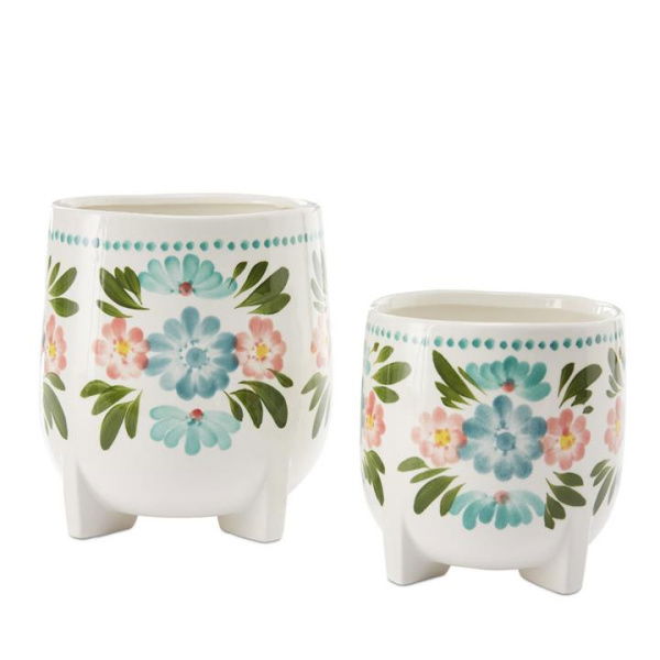 Adairs White Multi Valentina Hand Painted Pots Small