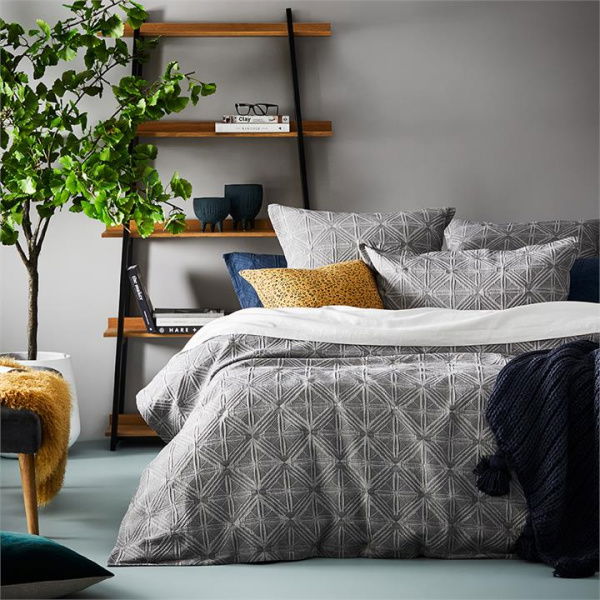 Adairs Ash-Grey Marle Villa Bedlinen Grey European Pillowcase Each