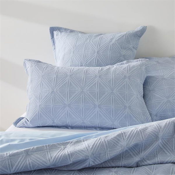 Adairs Blue Villa Matelesse Chambray European Pillowcase Each