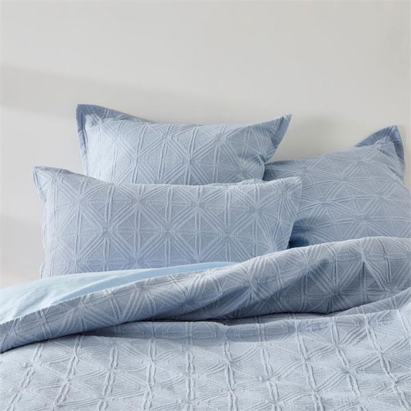 Adairs Blue Villa Matelesse Chambray Double Quilt Cover