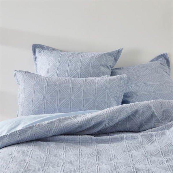 Adairs Blue Queen Villa Matelesse Chambray Quilt Cover