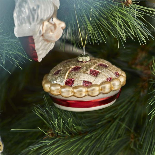 Adairs Red Ornament Vintage Glass Cherry Pie Decoration Red