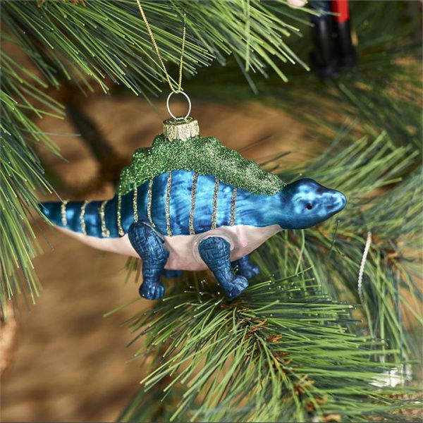 Adairs Blue Ornament Vintage Glass Dinosaur Decoration