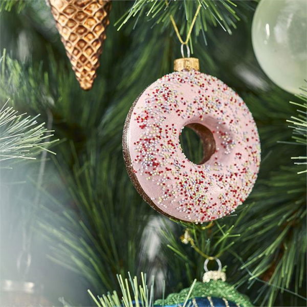 Adairs Pink Vintage Glass Donut Ornament