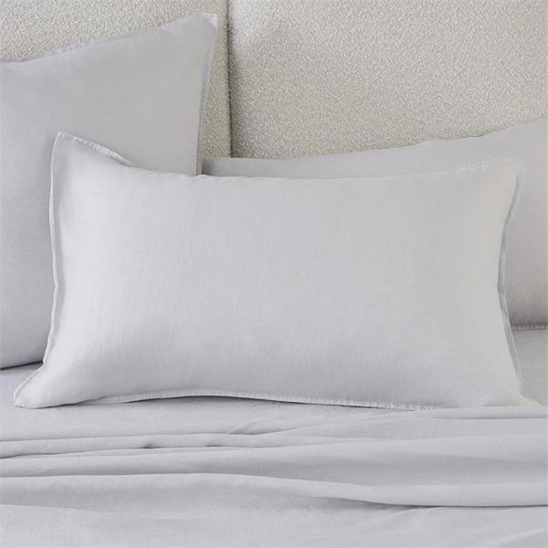 Adairs Vintage Washed Linen Glacier Pillowcases - Blue (Blue European Pillowcase Each)