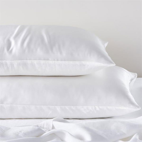 Adairs White King Pair Vintage Washed Linen Silk White Pillowcase