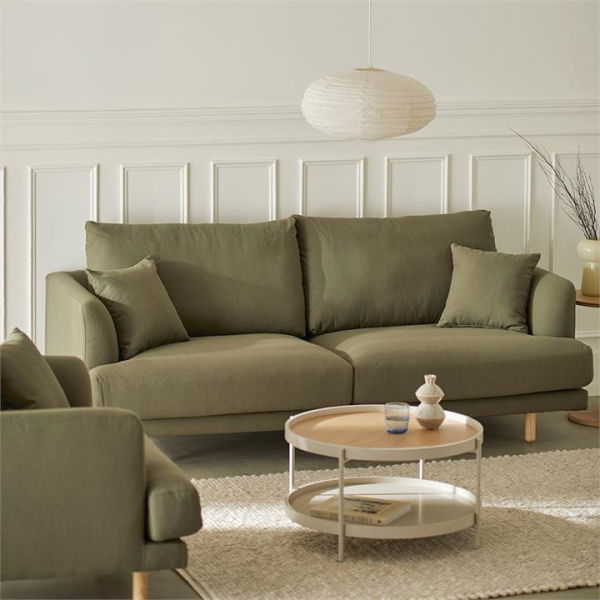 Adairs Green 3 Seater Virginia Khaki Sofa