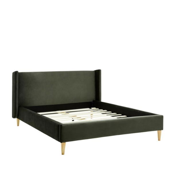 Adairs Olive Green King Winston Velvet Full Bed