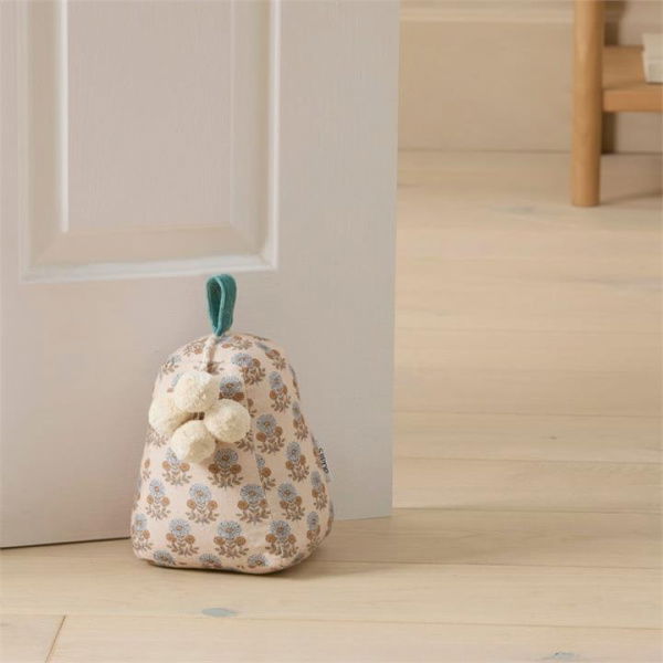 Adairs Woodblock Blue Daisy Door Stop (Blue Door Stop)