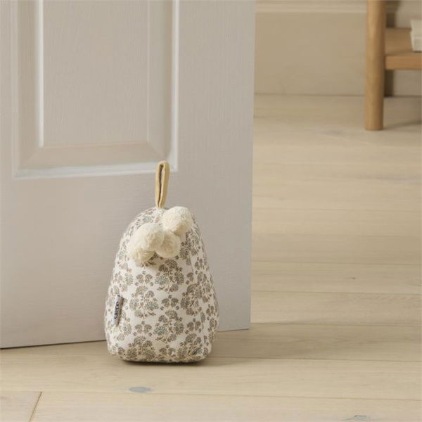 Adairs Woodblock Natural Floral Door Stop (Natural Door Stop)