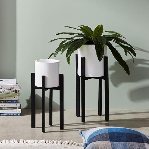 Adairs Wooden Stand 28x45cm Black (Black Small)