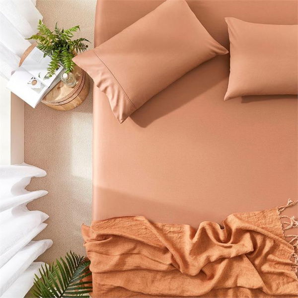 Adairs Worlds Softest Cotton Clay Fitted Sheet Separates (Clay King Extra Depth)