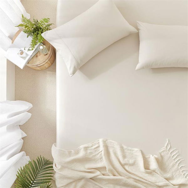 Adairs Worlds Softest Cotton Sand Fitted Sheet - Natural (Natural Double)