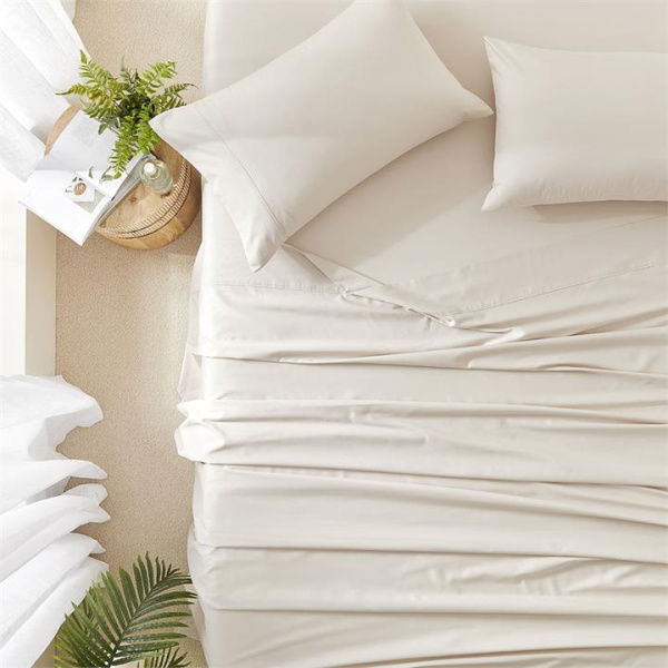 Adairs Worlds Softest Cotton Sand Sheet Set - Natural (Natural Double)