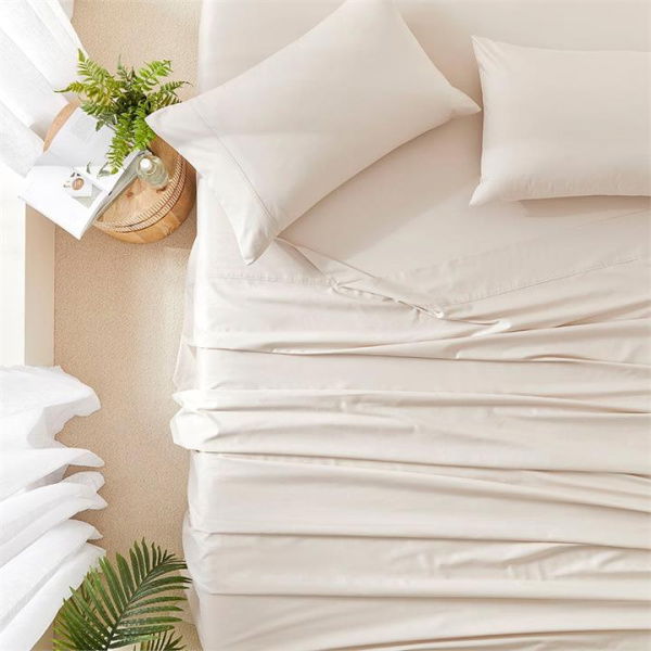 Adairs Worlds Softest Cotton Sand Sheet Set - Natural (Natural King Extra Depth)