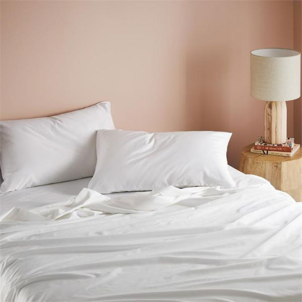 Adairs Worlds Softest Cotton White Sheet Set (White Double)