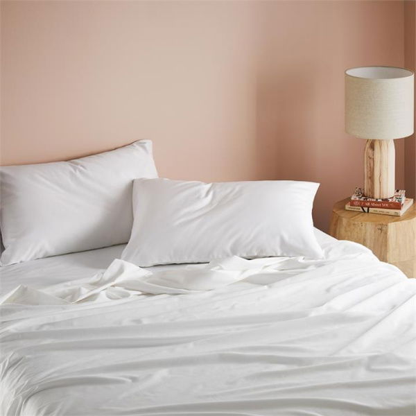 Adairs Worlds Softest Cotton White Sheet Set (White Queen Extra Depth)