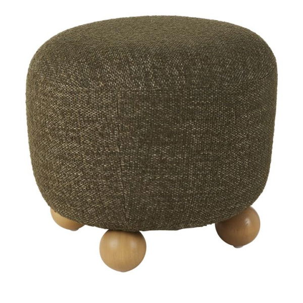 Adairs Zeus Moss Ottoman - Green (Green Ottoman)