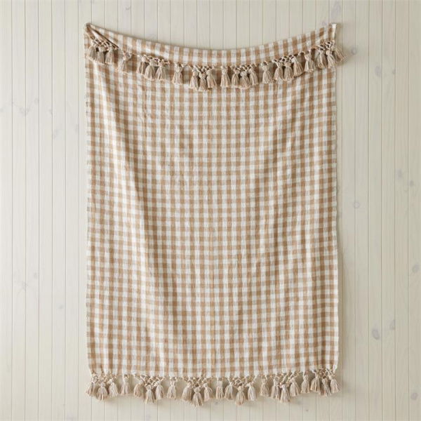 Adairs Brown Throw Zola Hazelnut & White Throw Brown