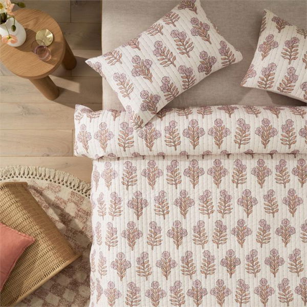 Adairs Pink Super King Zoya Quilted Pink Quilt Cover Set