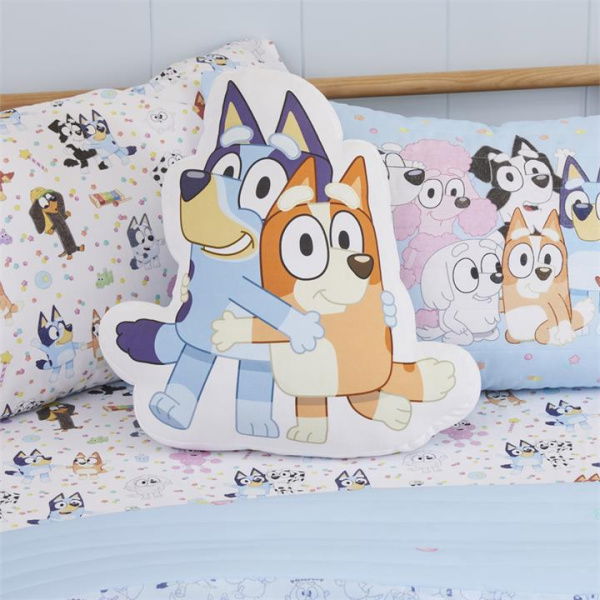 BBC Bluey & Friends Multi Shaped Cushion - Blue By Adairs (Blue Cushion)