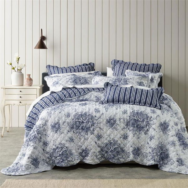 Bianca Amorette Blue Bedspread Set By Adairs (Blue King Single)