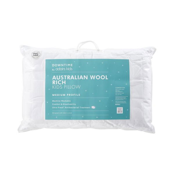 Downtime Kids Australian Wool Rich Pillow By Adairs (Low Profile)