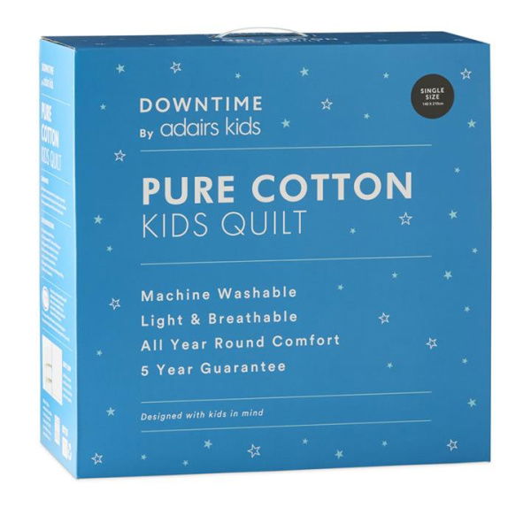 Adairs White Downtime Kids Pure Cotton Cot Quilt