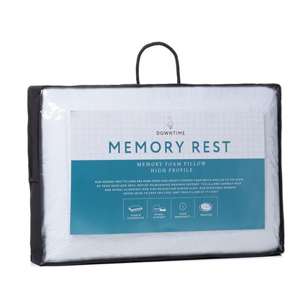 Downtime Memory Rest High Profile - White By Adairs (White High Pillow)