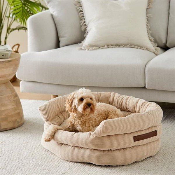 Adairs Natural Large Fetch Ziggy Biscuit Corduroy Pet Bed Large